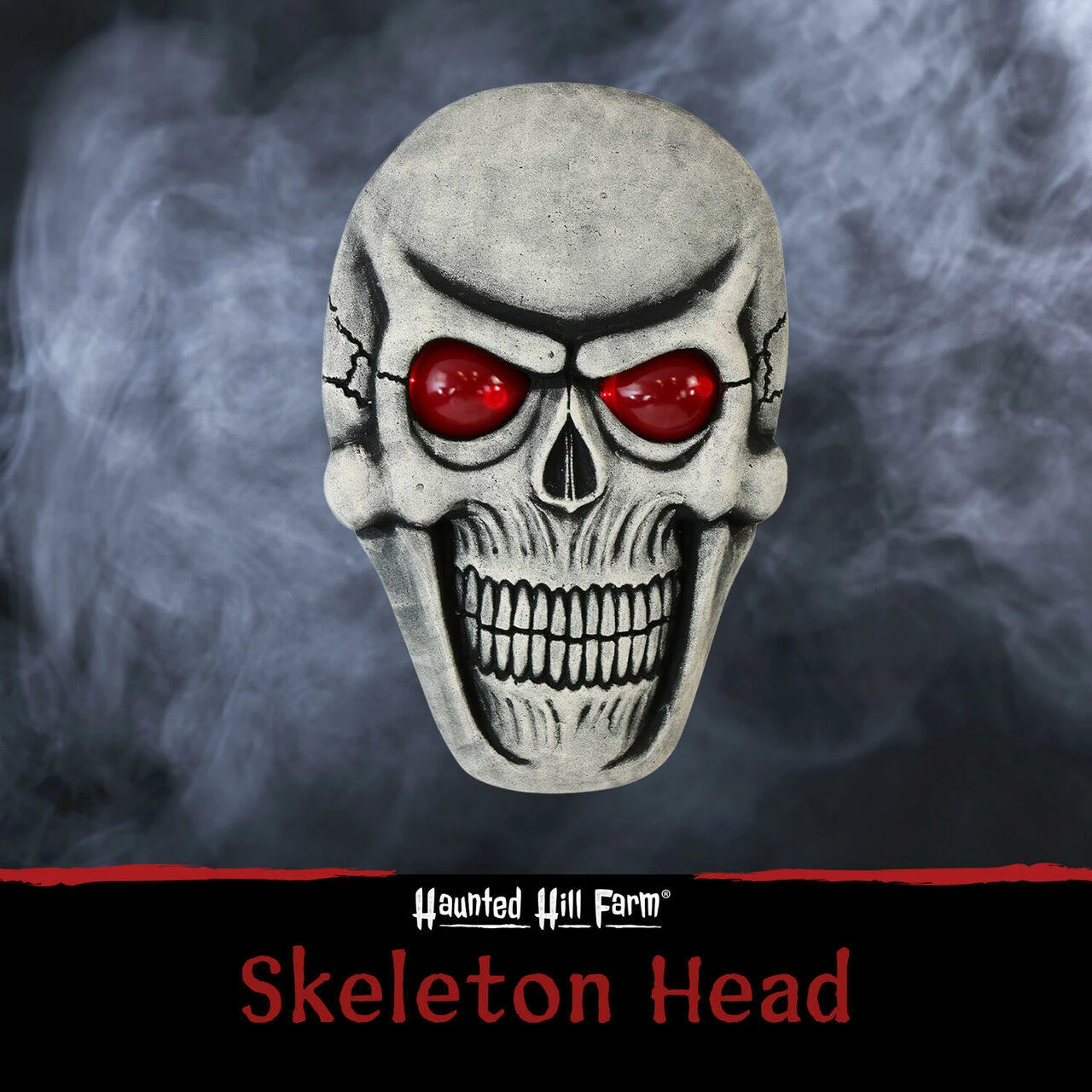 Fraser Hill Farm Haunted Hill Farm 1.7-ft. Skeleton Skull W/ Glowing Red Eyes, Battery Operated For Display - Image 3