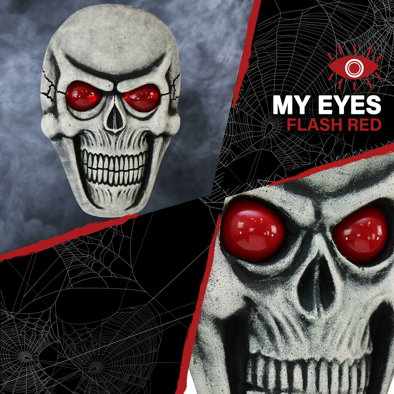 Fraser Hill Farm Haunted Hill Farm 1.7-ft. Skeleton Skull W/ Glowing Red Eyes, Battery Operated For Display - Image 4