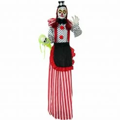 Fraser Hill Farm Haunted Hill Farm 5.4-ft. Standing Clown, LED Red Eyes, Poseable, Battery, Buffy