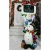 Fraser Hill Farm 5-Ft. Life-Size Stacking Snowman Pair With Chalkboard And LED Lights