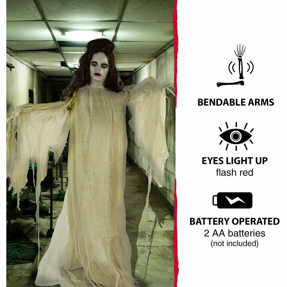 Fraser Hill Farm Life-Size Poseable Animatronic Bride With Light-up Eyes (Jezebel) - Image 4