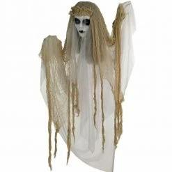 Fraser Hill Farm Animatronic Bride With Light-up White Eyes, Poseable 47 Inches