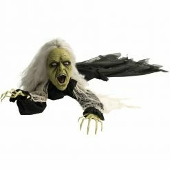 Fraser Hill Farm Life-Size Poseable Animatronic Crawling Witch W/ Flashing Red Eyes (Ursula)