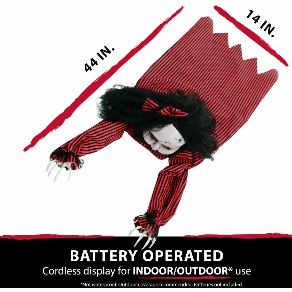 Fraser Hill Farm Animatronic Crawling Baby Doll With Light-up Blue Eyes, 44 Inches - Image 4