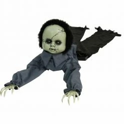 Fraser Hill Farm Animatronic Crawling Boy Doll With Light-up Blue Eyes, 43 Inches