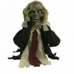 Fraser Hill Farm Pop-Up Animatronic Ghoul With Flashing Red Eyes 22 In