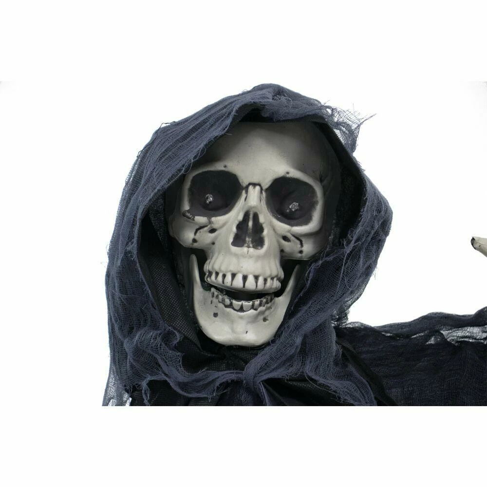 Fraser Hill Farm Animatronic Poseable Reaper Skeleton W/ Flashing Red Eyes, 46 In (Odin) - Image 10