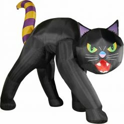 Fraser Hill Farm 20-Ft. Halloween Inflatable Black Cat With Lights