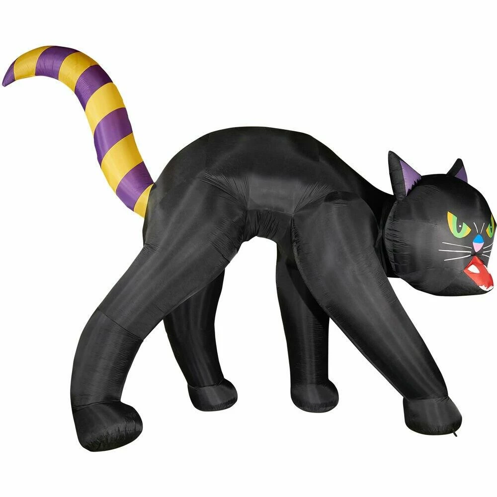 Fraser Hill Farm 20-Ft. Halloween Inflatable Black Cat With Lights - Image 2