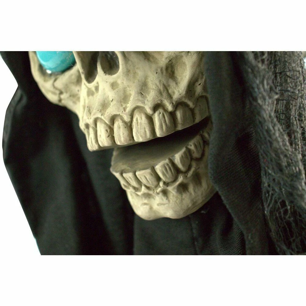 Fraser Hill Farm Life-Size Poseable Animatronic Angel Of Death Reaper W/ Flashing Blue Eyes - Image 2