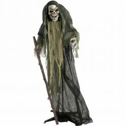 Fraser Hill Farm Life-Size Poseable Animatronic Reaper With Flashing Red Eyes (Jinx)