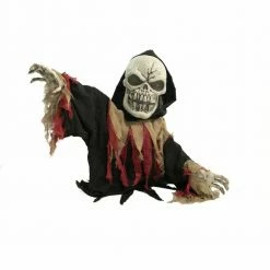 Fraser Hill Farm Animatronic Doomsday Poseable Reaper W/ Flashing Red Eyes, 39 In