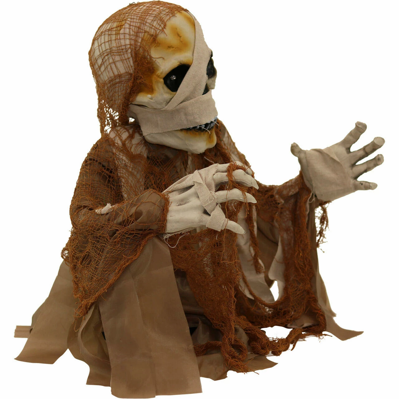 Fraser Hill Farm Haunted Hill Farm 1.6-ft. Mummy Groundbreaker, Red LED Eyes, Poseable, Battery, Catacomb - Image 6