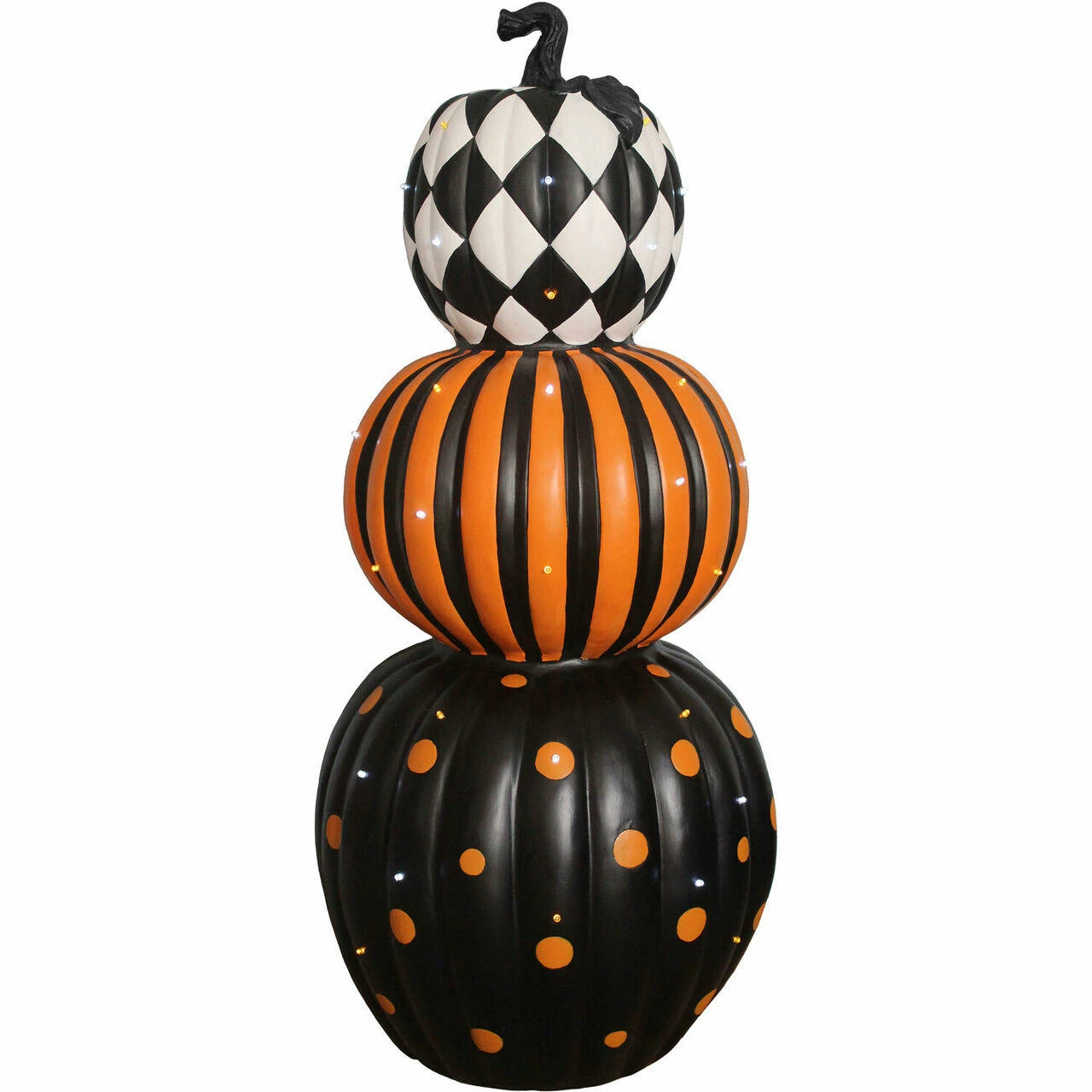 Fraser Hill Farm Haunted Hill Farm 36-In. Pre-Lit Halloween Stacked Pumpkin Trio Decoration