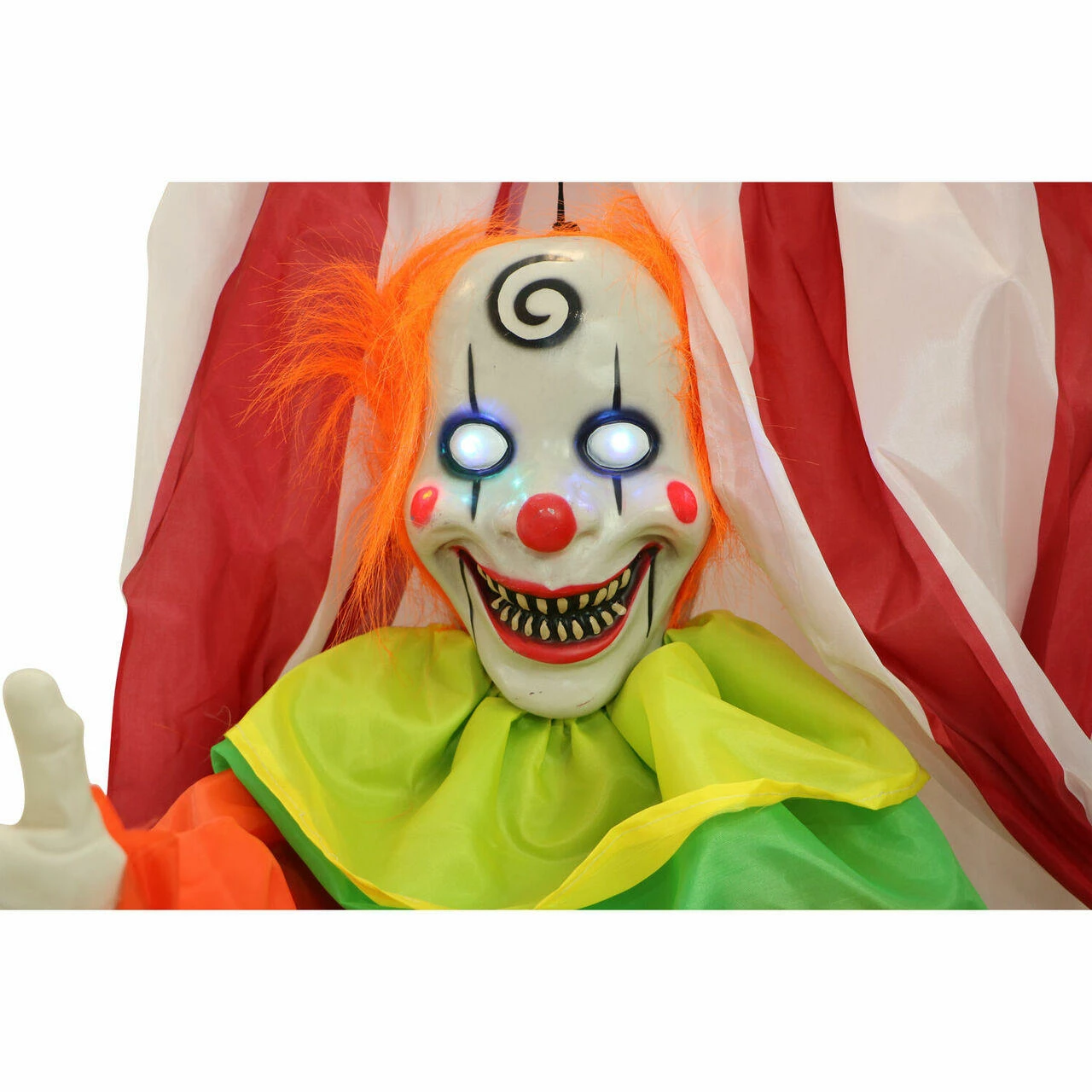 Fraser Hill Farm Haunted Hill Farm 6 Ft. Hanging Clown, LED Blue Eyes, Poseable, Battery, Romero - Image 7