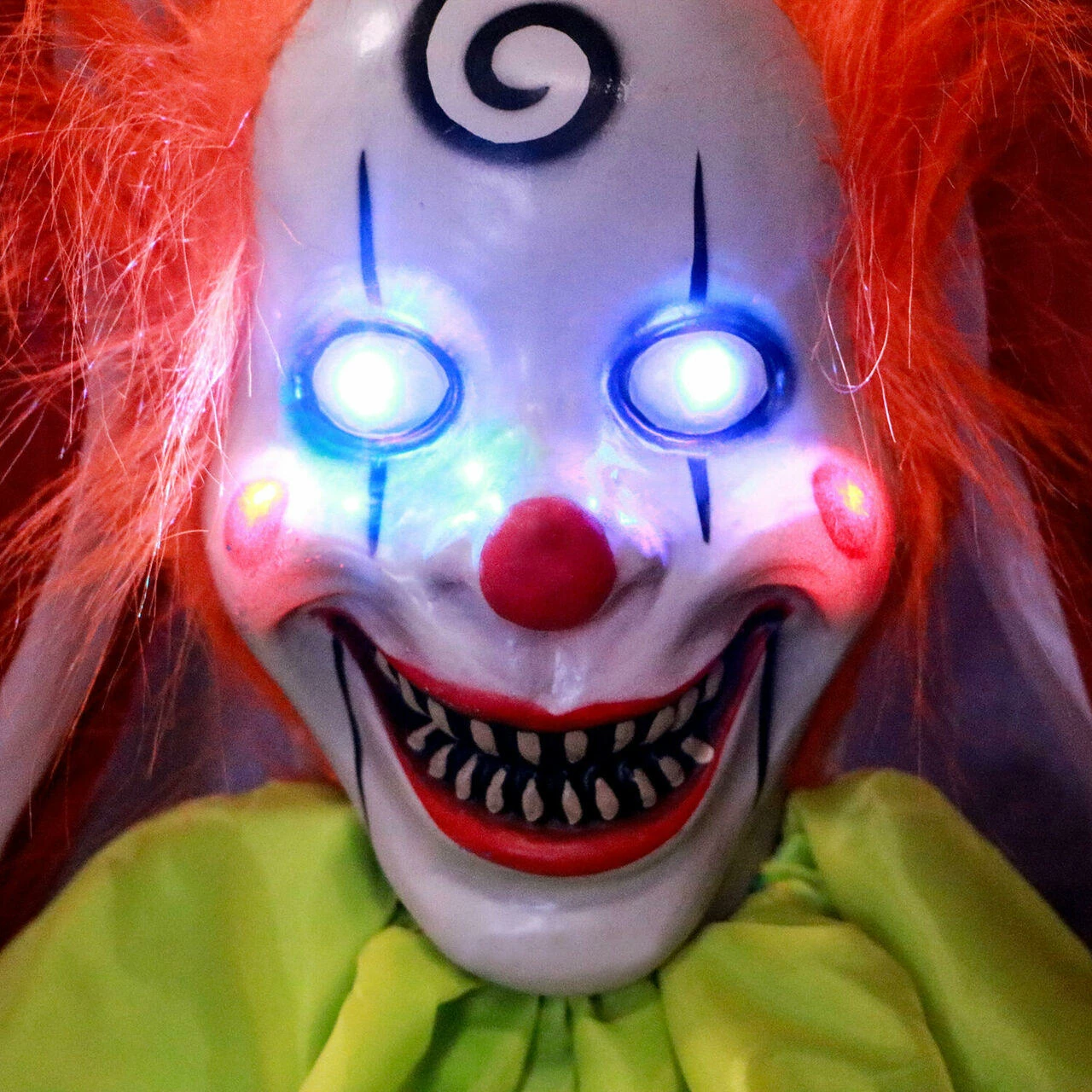 Fraser Hill Farm Haunted Hill Farm 6 Ft. Hanging Clown, LED Blue Eyes, Poseable, Battery, Romero - Image 8
