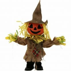 Fraser Hill Farm Haunted Hill Farm 1.5-Ft. Musical Walking Pumpkin Scarecrow, Indoor Or Outdoor Halloween Decoration, Battery-Operated, Davy, HHMNPUMP-1FSA