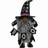 Fraser Hill Farm Haunted Hill Farm 1.5-Ft. Musical Walking Gnome With Banner, Indoor Or Covered Outdoor Halloween Decoration, Battery-Operated, Gnomad, HHMNELF-1FSA