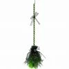 Fraser Hill Farm Haunted Hill Farm 3-Ft. Green Witch's Broomstick W/ Green Lights, Battery