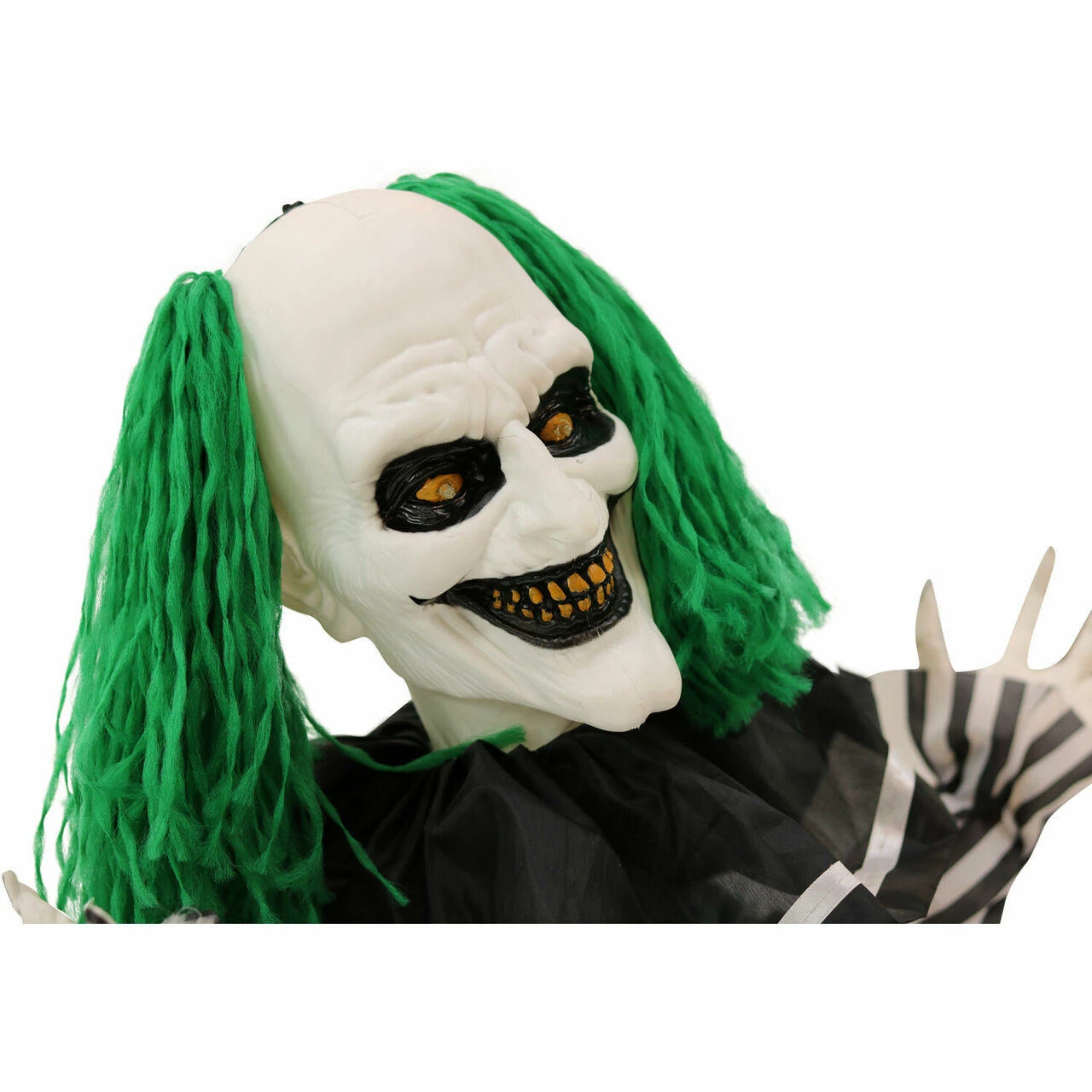 Fraser Hill Farm Haunted Hill Farm 2-ft. Animated Clown, Red LED Eyes, Poseable, Battery, Absinth - Image 8