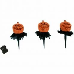 Fraser Hill Farm Pumpkin Heads Light-Up Lawn Décor With Hanging Option