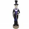 Fraser Hill Farm Haunted Hill Farm 4-Ft. Scary Skeleton Holding A Cane Prelit LED Resin Figurine, Indoor Or Covered Outdoor Halloween Decoration, Plug-In