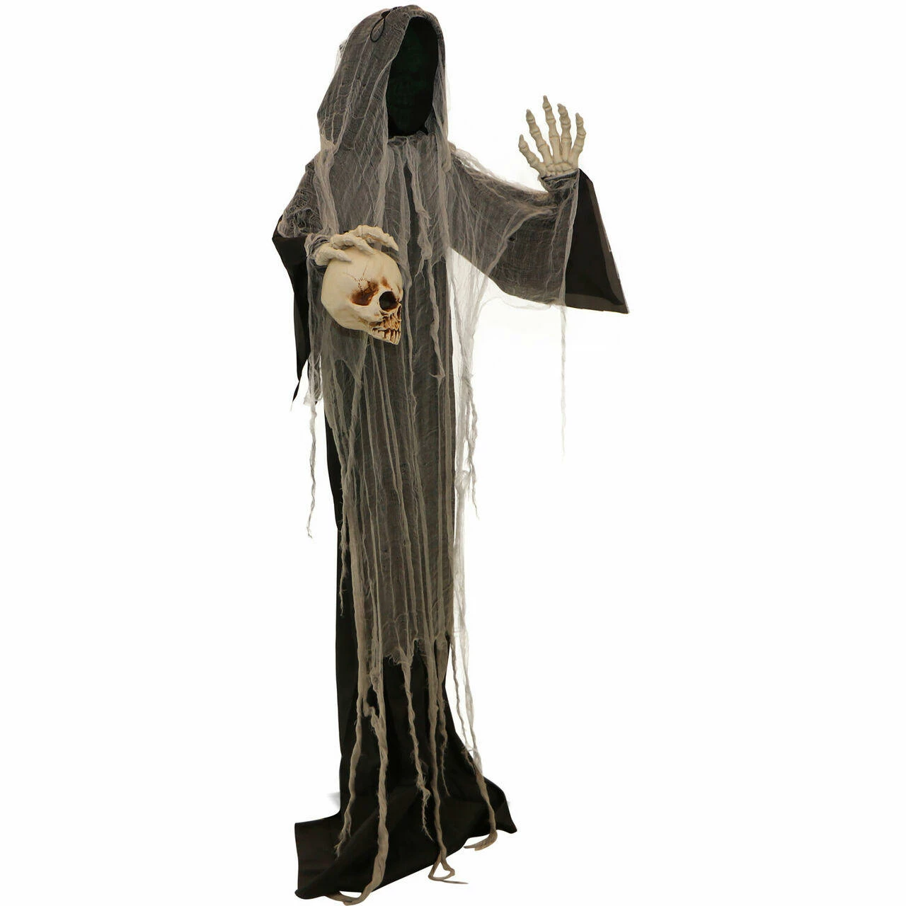 Fraser Hill Farm Haunted Hill Farm 5.25-Ft. Standing Reaper With LED Green Face, Indoor Or Covered Outdoor Halloween Decoration, Battery-Operated, Silence, HHRPR-11FLS - Image 6