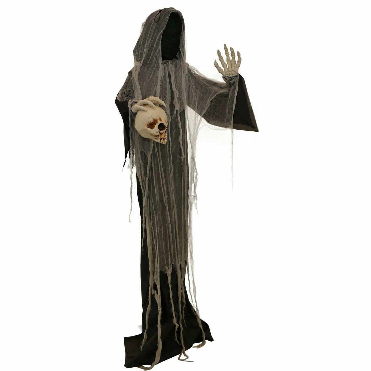 Fraser Hill Farm Haunted Hill Farm 5.25-Ft. Standing Reaper With LED Green Face, Indoor Or Covered Outdoor Halloween Decoration, Battery-Operated, Silence, HHRPR-11FLS - Image 7