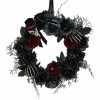 Fraser Hill Farm 17-In. Wreath With Skull And Hands, Indoor/Covered Outdoor Halloween Decoration