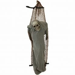 Fraser Hill Farm Haunted Hill Farm 3.2-ft. Skeleton In Hammock Animatronic, Battery Operated