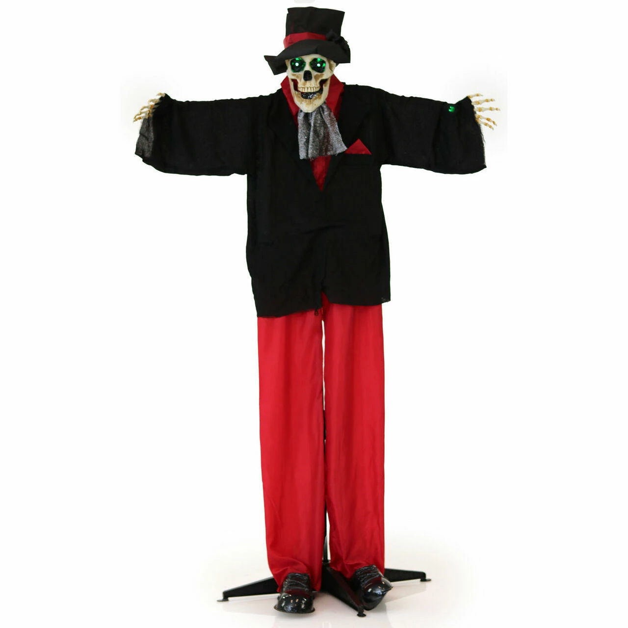 Fraser Hill Farm Haunted Hill Farm 5.4-ft. Animatronic Skeleton Groom, Green LED Eyes, Poseable, Battery, Johnny