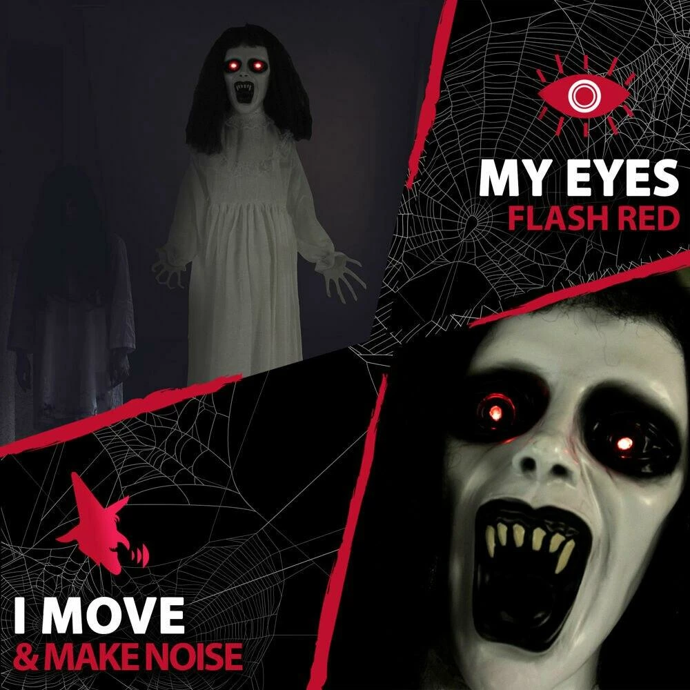 Fraser Hill Farm Life-Size Poseable Animatronic Bride With Flashing Red Eyes (Hilga) - Image 5