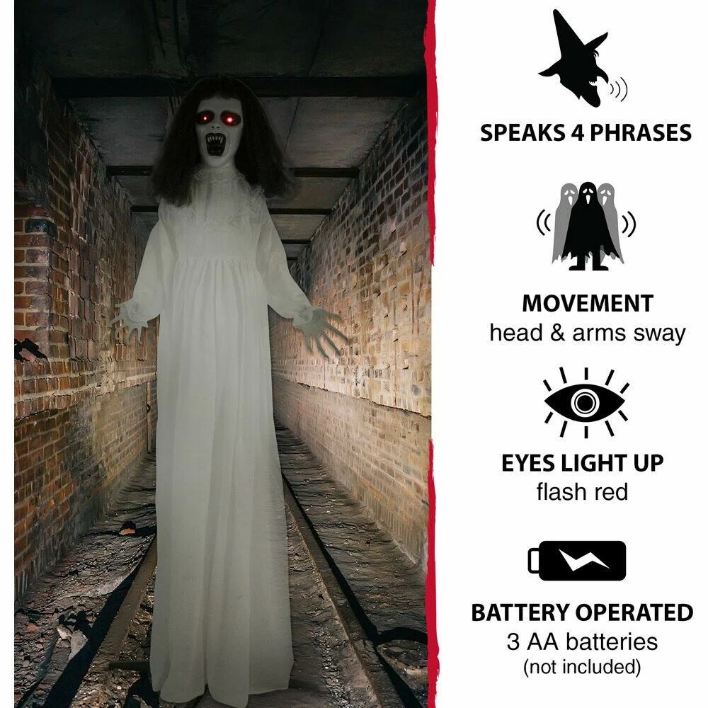 Fraser Hill Farm Life-Size Poseable Animatronic Bride With Flashing Red Eyes (Hilga) - Image 6