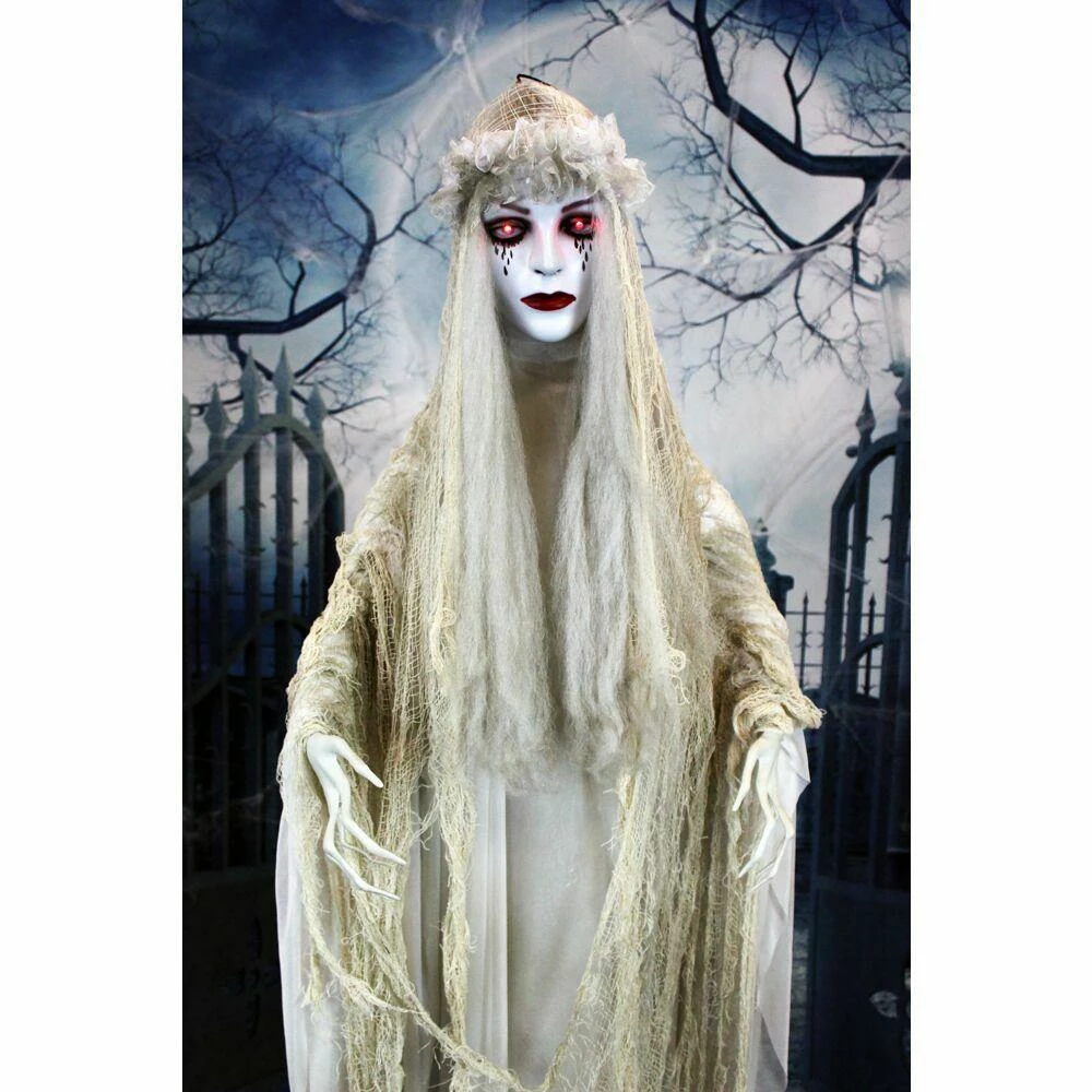 Fraser Hill Farm Life-Size Poseable Animatronic Bride With Flashing Red Eyes - Image 3