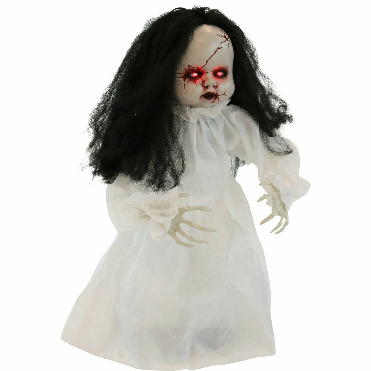 Fraser Hill Farm Haunted Hill Farm 2-ft. Haunted Jumping Doll, Red LED Eyes, Poseable, Battery, Lifeless - Image 6