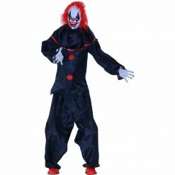 Fraser Hill Farm Haunted Hill Farm 5-ft. Animatronic Clown, Red LED Eyes, Poseable, Battery, Hell Raiser