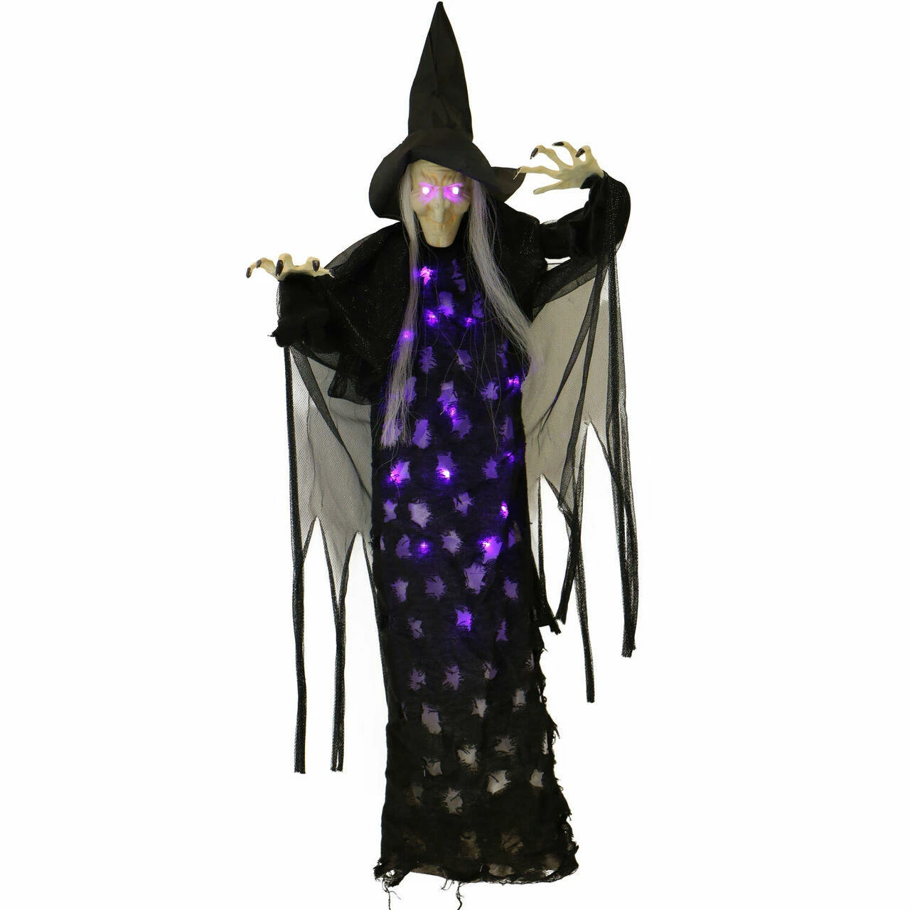 Fraser Hill Farm Haunted Hill Farm 2.5-ft. Hanging Witch Animatronic, Poseable, Battery-Operated