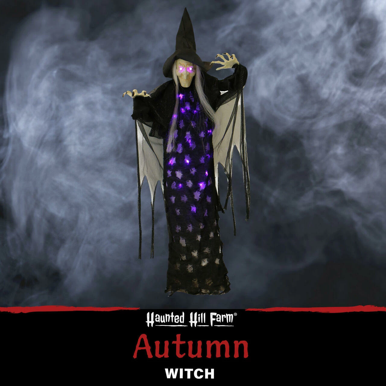 Fraser Hill Farm Haunted Hill Farm 2.5-ft. Hanging Witch Animatronic, Poseable, Battery-Operated - Image 2