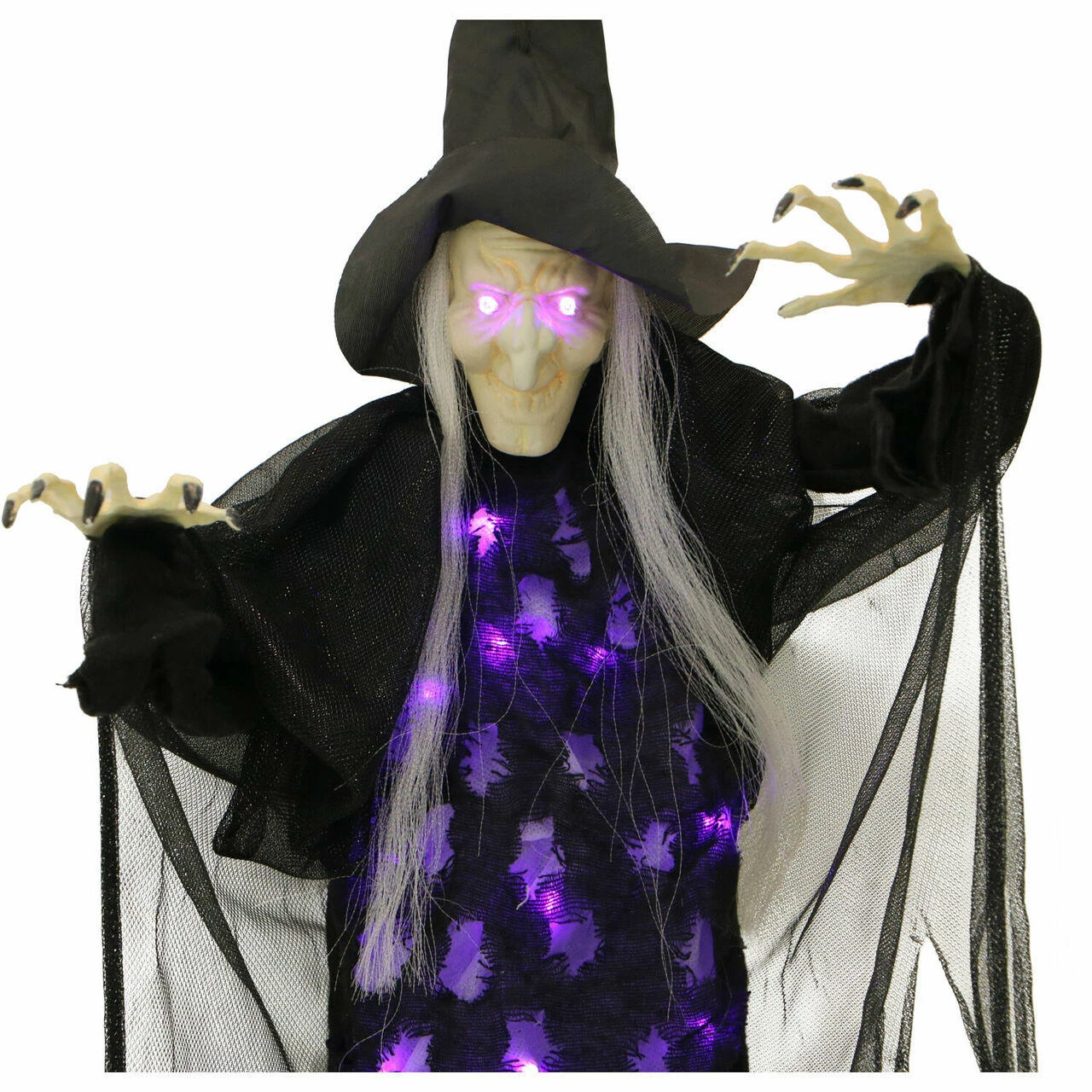 Fraser Hill Farm Haunted Hill Farm 2.5-ft. Hanging Witch Animatronic, Poseable, Battery-Operated - Image 7