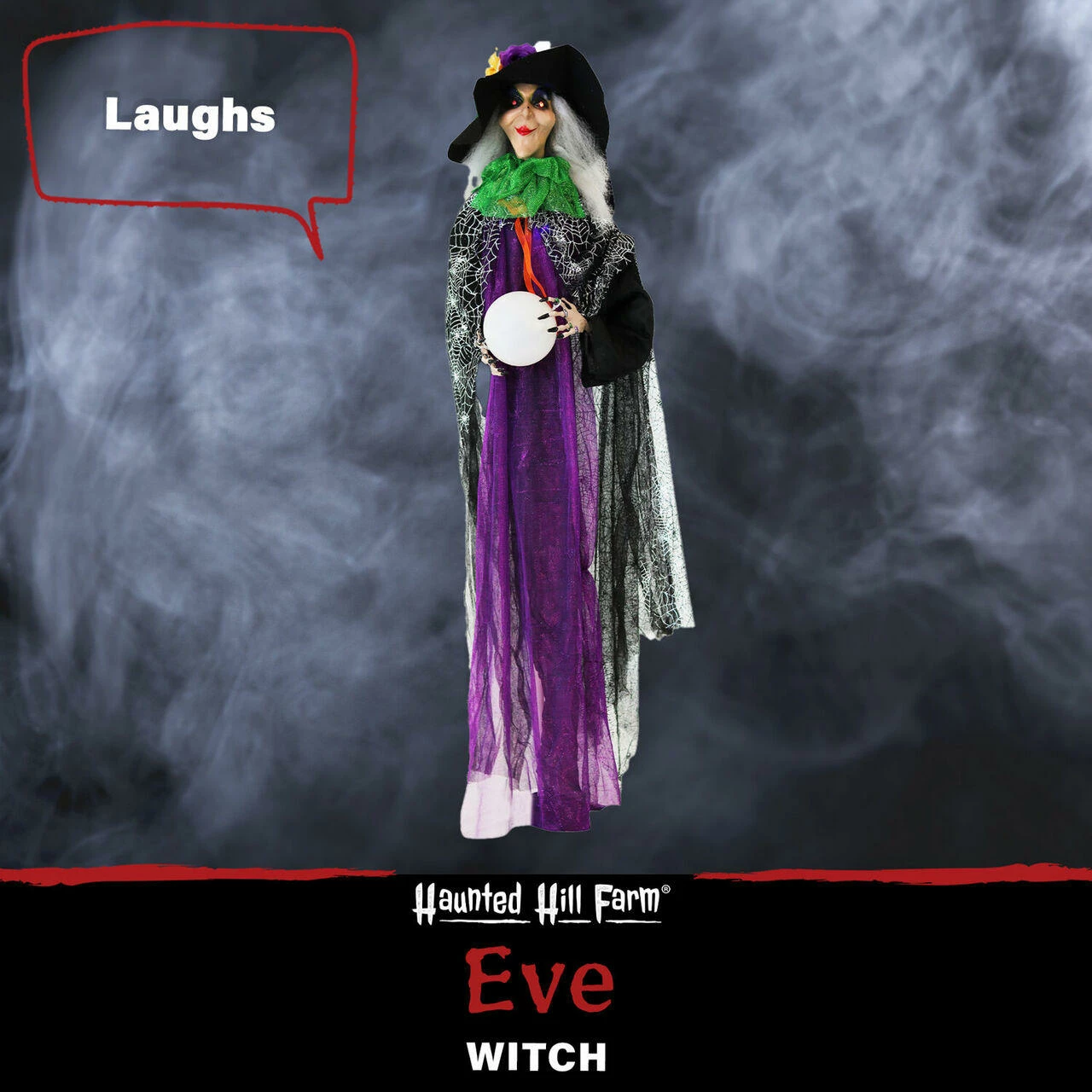 Fraser Hill Farm Haunted Hill Farm 4.3-ft. Witch Animatronic, Poseable, Battery-Operated - Image 3