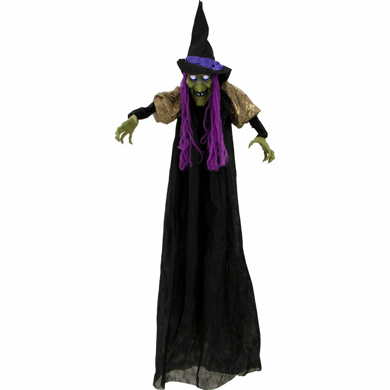 Fraser Hill Farm Haunted Hill Farm 5.75-ft. Hanging Witch Animatronic, Poseable, Battery-Operated