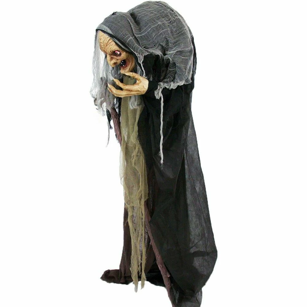 Fraser Hill Farm Life Size Poseable Animatronic Witch With Eyes That Light Up Red (Esther)