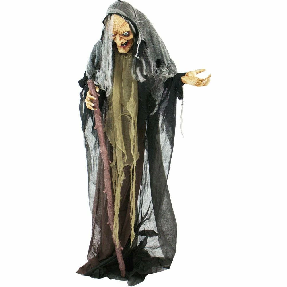 Fraser Hill Farm Life Size Poseable Animatronic Witch With Eyes That Light Up Red (Esther) - Image 2