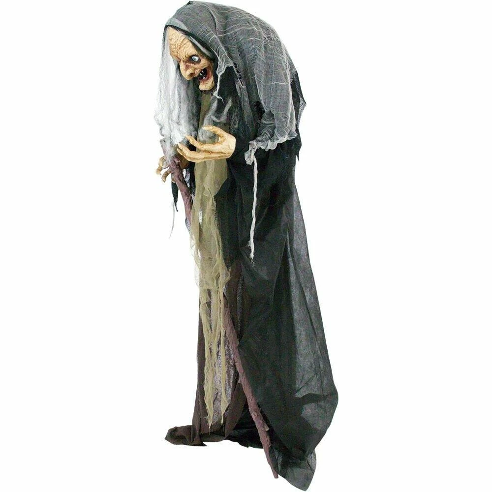 Fraser Hill Farm Life Size Poseable Animatronic Witch With Eyes That Light Up Red (Esther) - Image 4