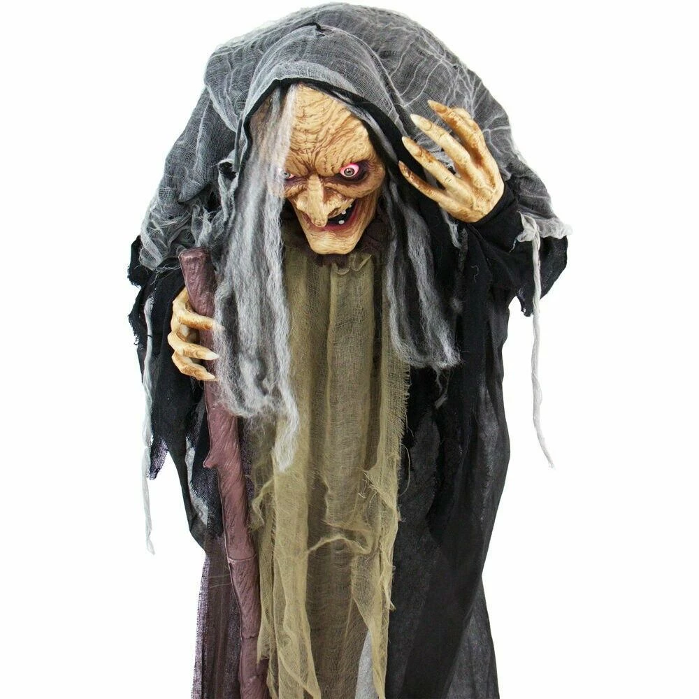 Fraser Hill Farm Life Size Poseable Animatronic Witch With Eyes That Light Up Red (Esther) - Image 5