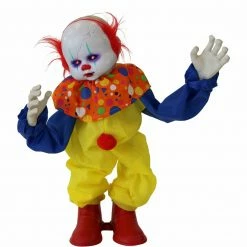 Fraser Hill Farm Haunted Hill Farm 2-ft. Animatronic Clown, Red LED Eyes, Battery, Bobo