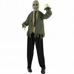 Fraser Hill Farm Life-Size Poseable Animatronic Zombie With Red Flashing Eyes