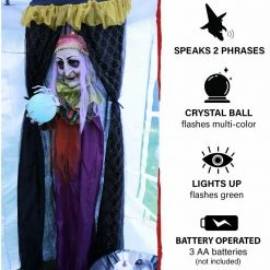 Fraser Hill Farm Haunted Hill Farm 6-Ft. Hanging Fortune Teller With Multi-Color Crystal Ball, Indoor Or Covered Outdoor Halloween Decor, Battery-Operated, HHFTWTC-2HLS -Fraser Hill Farms Shop unnamed file 2245