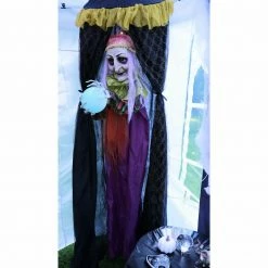 Fraser Hill Farm Haunted Hill Farm 6-Ft. Hanging Fortune Teller With Multi-Color Crystal Ball, Indoor Or Covered Outdoor Halloween Decor, Battery-Operated, HHFTWTC-2HLS -Fraser Hill Farms Shop unnamed file 2251