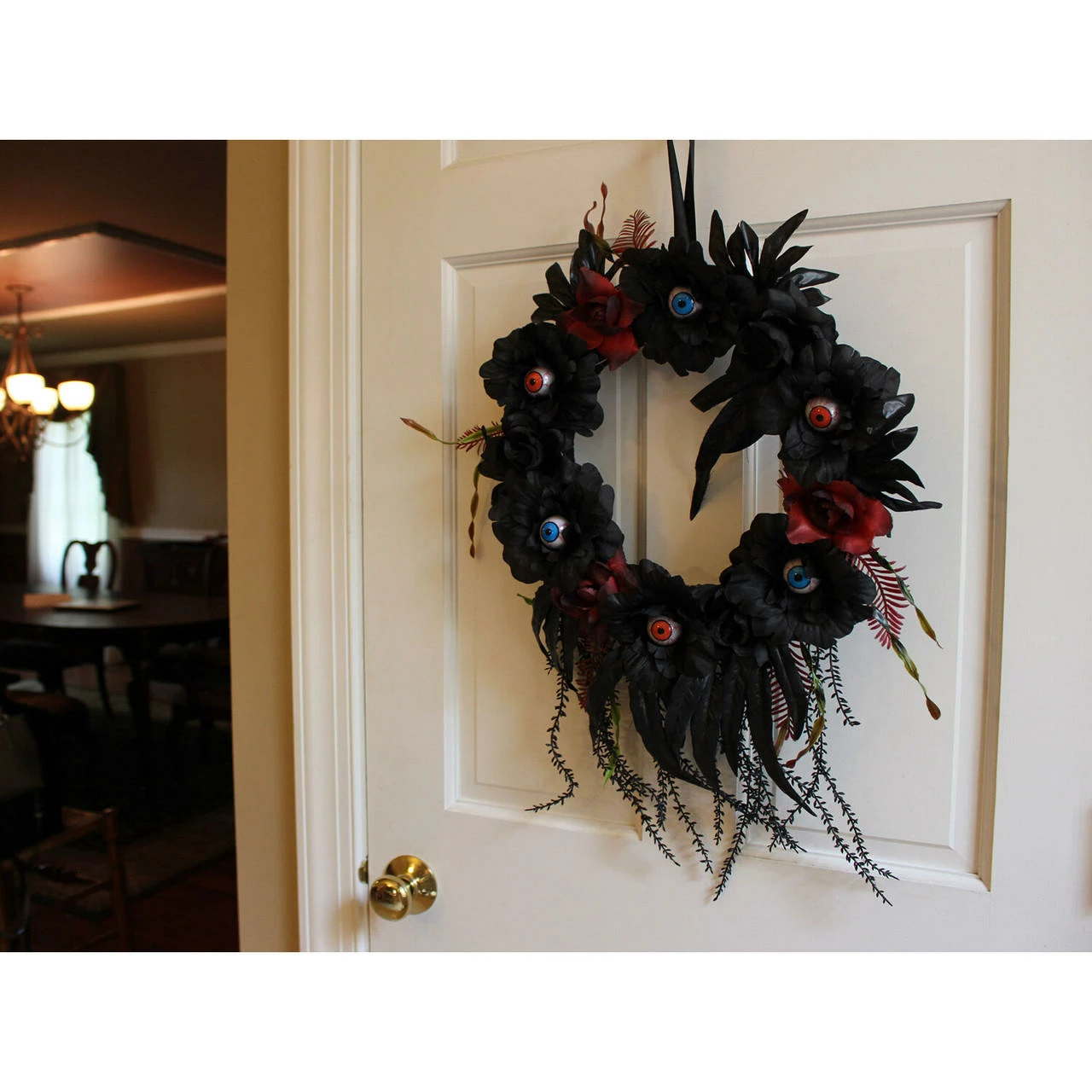 Fraser Hill Farm Haunted Hill Farm 1.9-ft. Halloween Wreath With Light-Up Eyeballs, Battery - Image 8